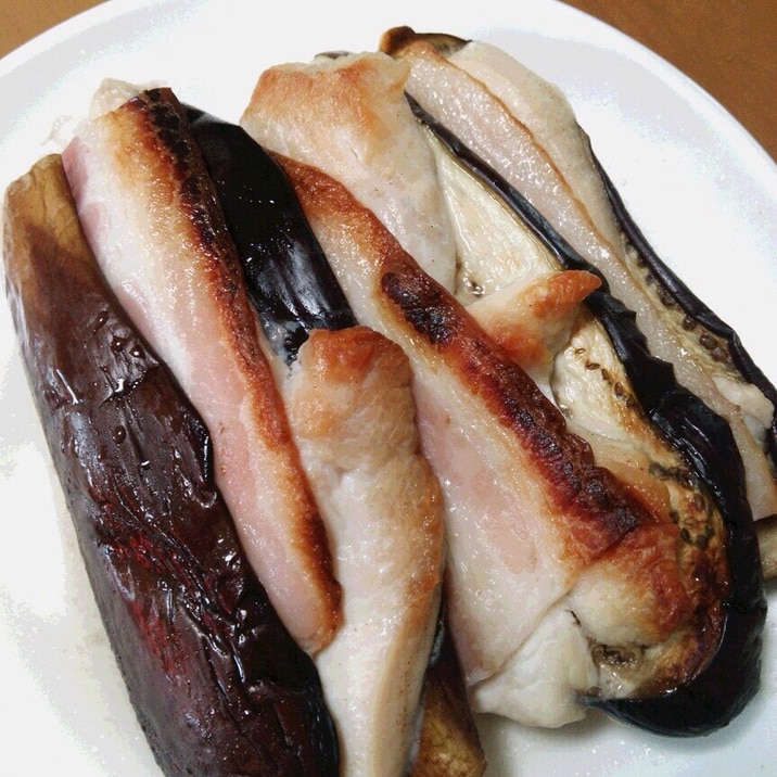 簡単手抜き！なすと鶏胸肉のグリル焼き